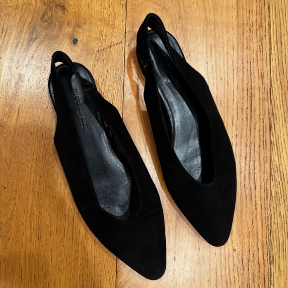 Everlane The V Slingback Flat in Black Suede Sz 8 - Picture 7 of 11